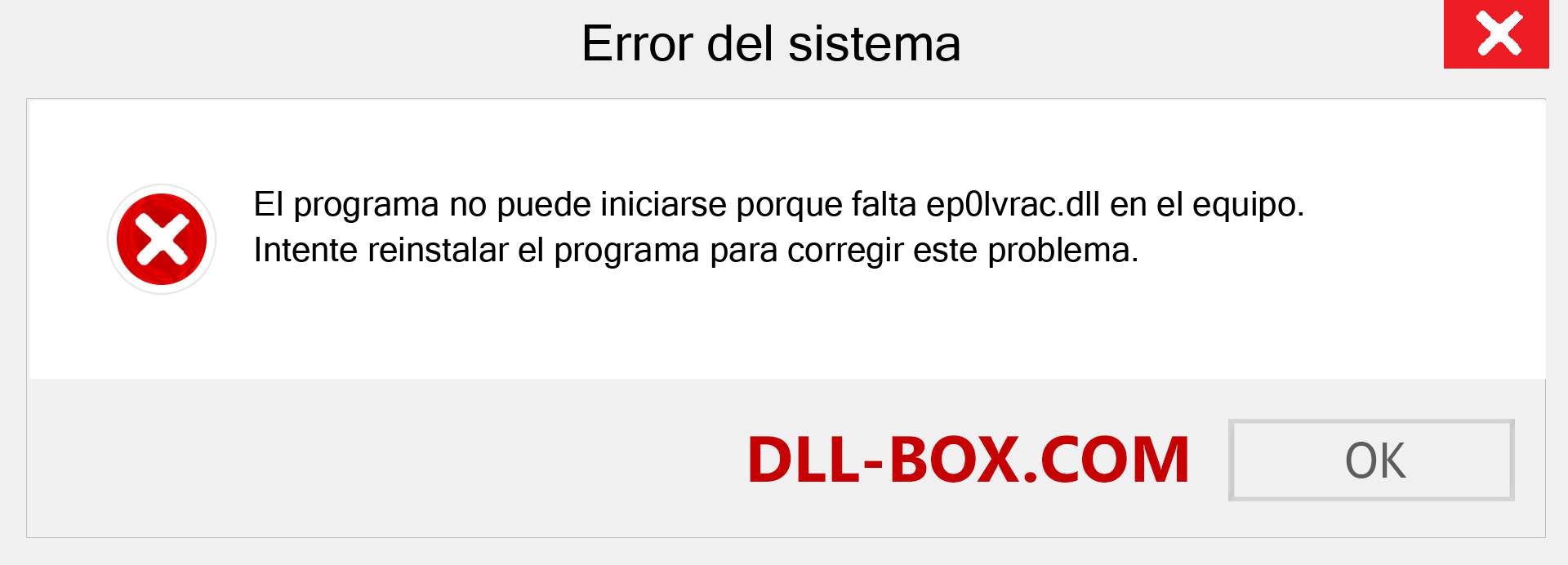 ¿Falta el archivo ep0lvrac.dll ?. Descargar para Windows 7, 8, 10 - Corregir ep0lvrac dll Missing Error en Windows, fotos, imágenes